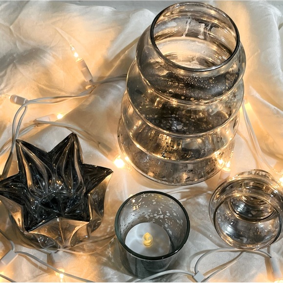 🔥Pottery Barn vintage holiday mercury glass home decor Lenox crystal votive - Picture 13 of 16